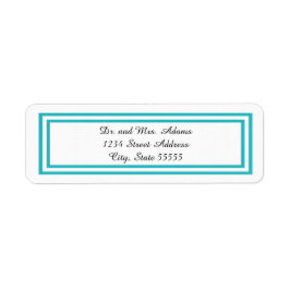 Dubbele Blauwgroen Trim - het Etiket van het Adres