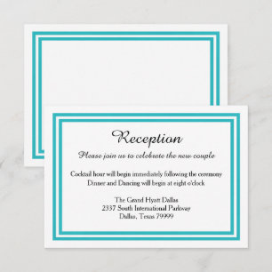 Dubbele Blauwgroen Trim-Reception Invition Kaart