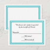 Dubbele Blauwgroen Trim - RSVP-kaart RSVP Kaartje (Voorkant / Achterkant)