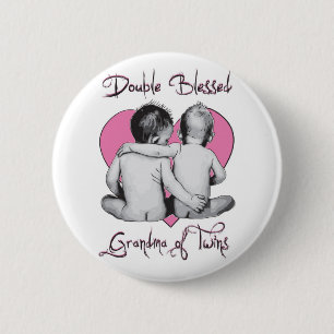 DUBBELE BLESSEN —GRANDMA VAN TWINEN RONDE BUTTON 5,7 CM