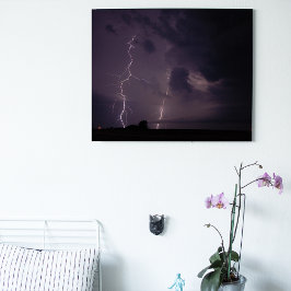 Dubbele blikseminslag in Noordwest-Kansas Canvas Afdruk