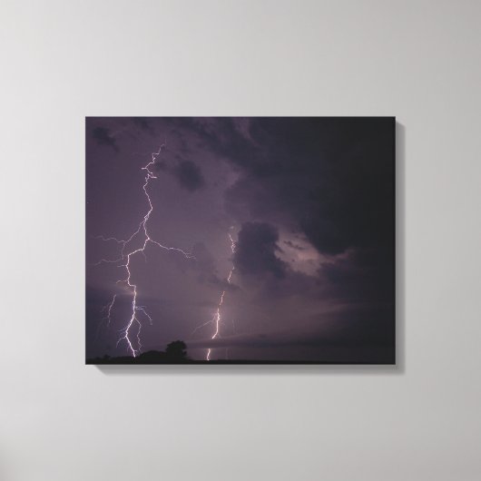 Dubbele blikseminslag in Noordwest-Kansas Canvas Afdruk (Voorkant)