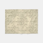 Dubbele Bloemendamask Neutraal Warm Crème Tan Fleece Deken (Voorkant (Horizontaal))