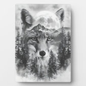 Dubbele blootgestelde vos en berg fotoplaat (voorkant)