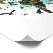 Dubbele blootstelling aan Wereldkaart en Poster (Hoek)