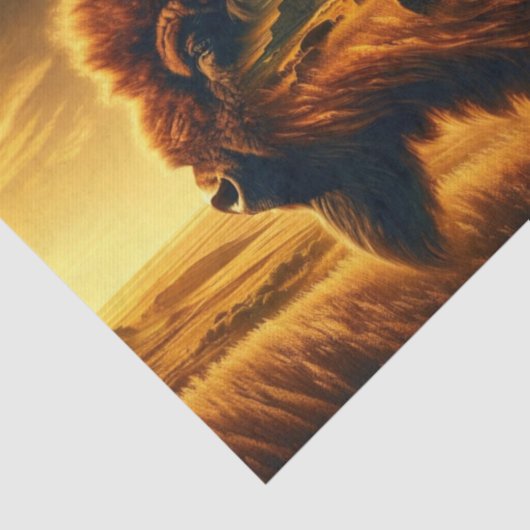 Dubbele blootstelling Amerikaanse vlaktes bizon Tissuepapier (Detail)