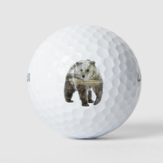 Dubbele blootstelling Beer en Bossen Golfballen