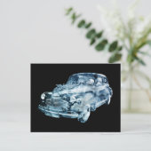 dubbele blootstelling bij wassen auto briefkaart (Staand voorkant)