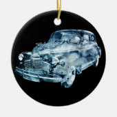 dubbele blootstelling bij wassen auto keramisch ornament (Voorkant)