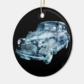 dubbele blootstelling bij wassen auto keramisch ornament (Links)