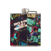 Dubbele blootstelling, casinoborden, Las Vegas, Heupfles (Achterkant)