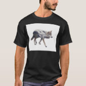 Dubbele blootstelling van wolf en dennenbos op wit t-shirt (Voorkant)
