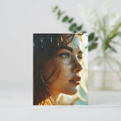 Dubbele blootstelling vrouw art briefkaart (Staand voorkant)