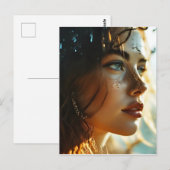 Dubbele blootstelling vrouw art briefkaart (Voorkant / Achterkant)