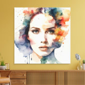 Dubbele blootstelling vrouw art canvas afdruk (Insitu (Woonkamer))