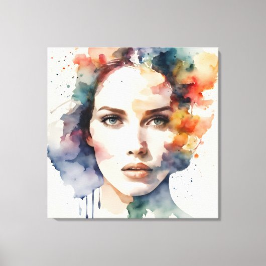 Dubbele blootstelling vrouw art canvas afdruk (Voorkant)