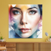 Dubbele blootstelling vrouw art canvas afdruk (Insitu (Woonkamer))
