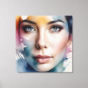 Dubbele blootstelling vrouw art canvas afdruk