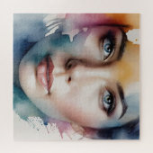 Dubbele blootstelling vrouw art legpuzzel (Horizontaal)