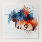 Dubbele blootstelling vrouw art legpuzzel (Horizontaal)
