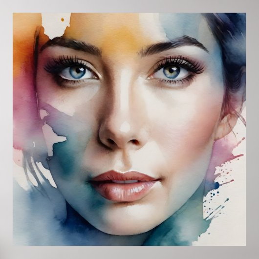 Dubbele blootstelling vrouw art poster (Voorkant)
