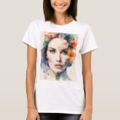 Dubbele blootstelling vrouw art t-shirt (Voorkant)