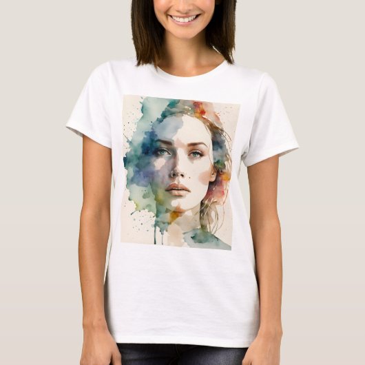 Dubbele blootstelling vrouw art t-shirt (Voorkant)