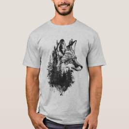 Dubbele blootstelling Wolf Animal Wildlife T-shirt