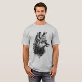 Dubbele blootstelling Wolf Animal Wildlife T-shirt (Voorkant volledig)