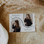 Dubbele boog 2 foto verjaardagsuitnodiging kaart