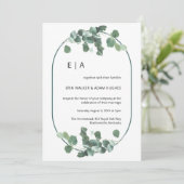 Dubbele boog Eucalyptus groen minimalistische brui Kaart (Staand voorkant)