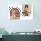 Dubbele boog foto gezamenlijke verjaardag welkom t spandoek (Beurs)