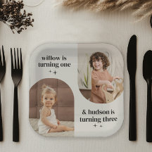 Dubbele Boog Foto Gezamenlijke Verjaardagspapier S