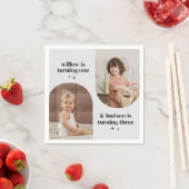 Dubbele Boog Foto Gezamenlijke Verjaardagspapier S Servet (Insitu)