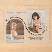 Dubbele boog foto gezamenlijke verjaardagsuitnodig acryl uitnodigingen (Voorkant)