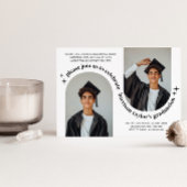 Dubbele boog foto jongen Afstuderen uitnodiging