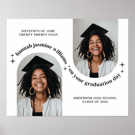 Dubbele boog foto meisje Afstuderen Poster (Voorkant)