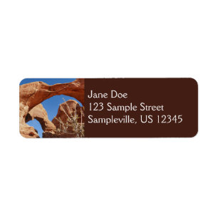 Dubbele boog in Arches National Park Etiket