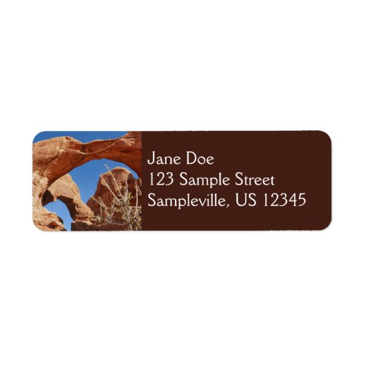 Dubbele boog in Arches National Park Etiket (Voorkant)