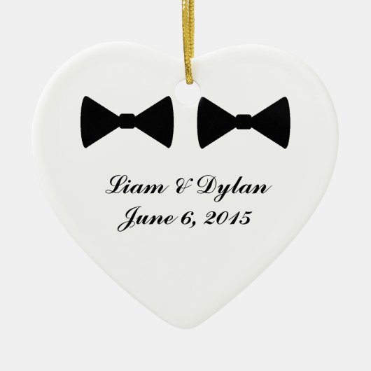 "Dubbele boog Stropdassen" hart Ornament (Voorkant)