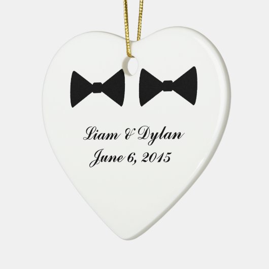 "Dubbele boog Stropdassen" hart Ornament (Links)