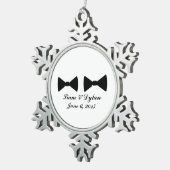 "Dubbele boog Stropdassen" Pewter Ornament (Rechts)