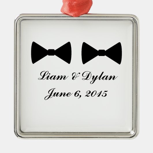 "Dubbele boog Stropdassen" Premium kerstversiering Metalen Ornament (Voorkant)