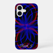 Dubbele bosbeskleur geometrische iPhone 16 hoes