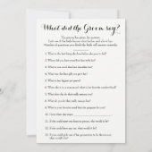 Dubbele Bridal Shower Spellen- Bruidegom Zegt| Lie (Achterkant)