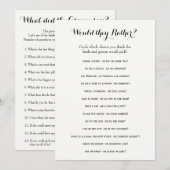 Dubbele Bridal Shower Spellen- Bruidegom Zegt| Lie (Voorkant / Achterkant)