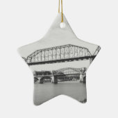 Dubbele Bridge Black en White Photography Keramisch Ornament (Rechts)