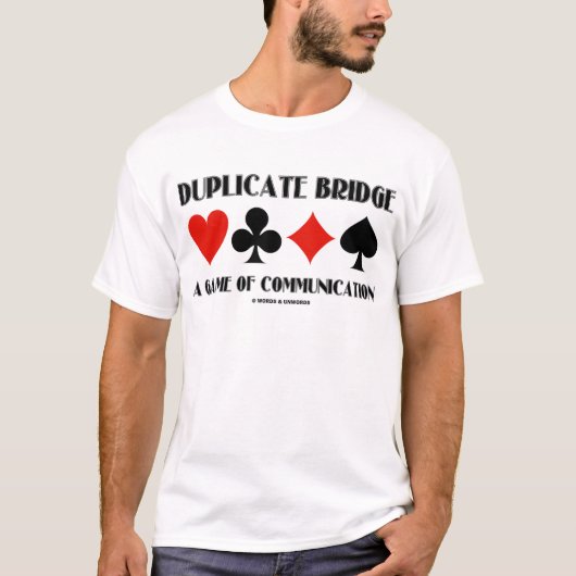 Dubbele brug een spel van mededeling t-shirt (Voorkant)