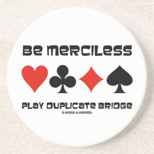 Dubbele brug zonder Merciless Play (Card Suits) Zandsteen Onderzetter