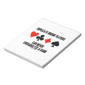 Dubbele brugspelers kunnen nooit overanalyseren notitieblok (Linkerzijde)